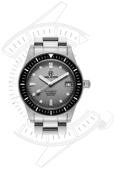 Helicon Master 62 Dive Watch in Lichen