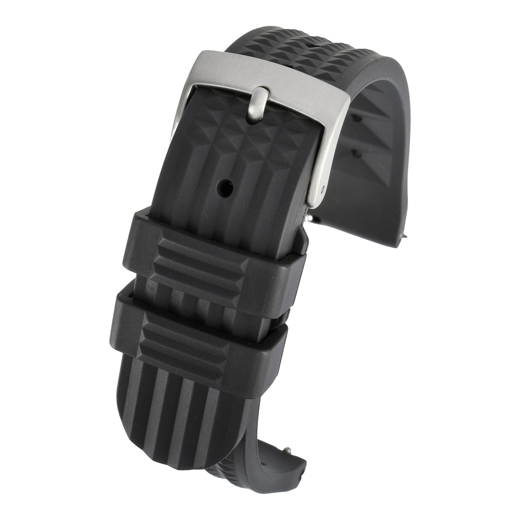 Waffle FKM Rubber Quick Release Strap - Black