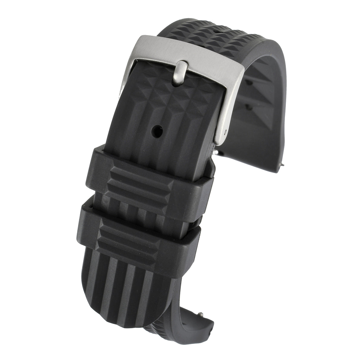 Waffle FKM Rubber Quick Release Strap - Black