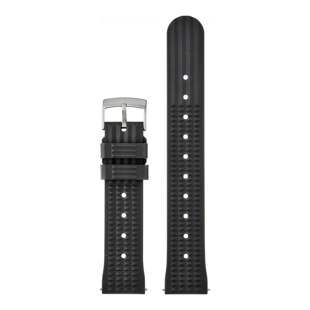 Waffle FKM Rubber Quick Release Strap - Black
