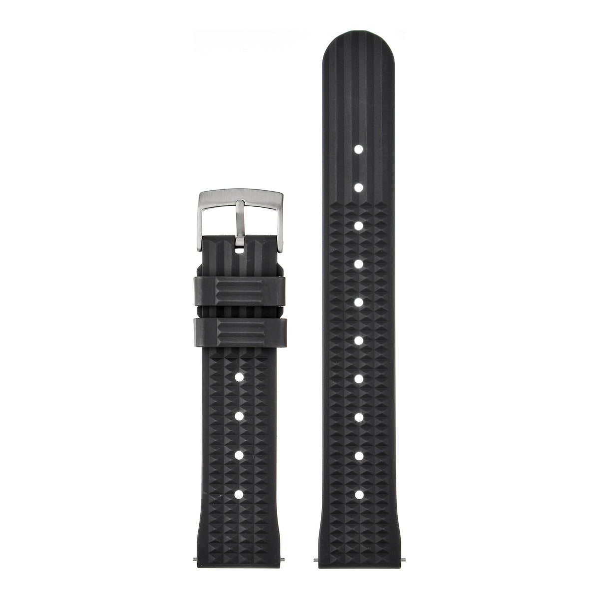 Waffle FKM Rubber Quick Release Strap - Black