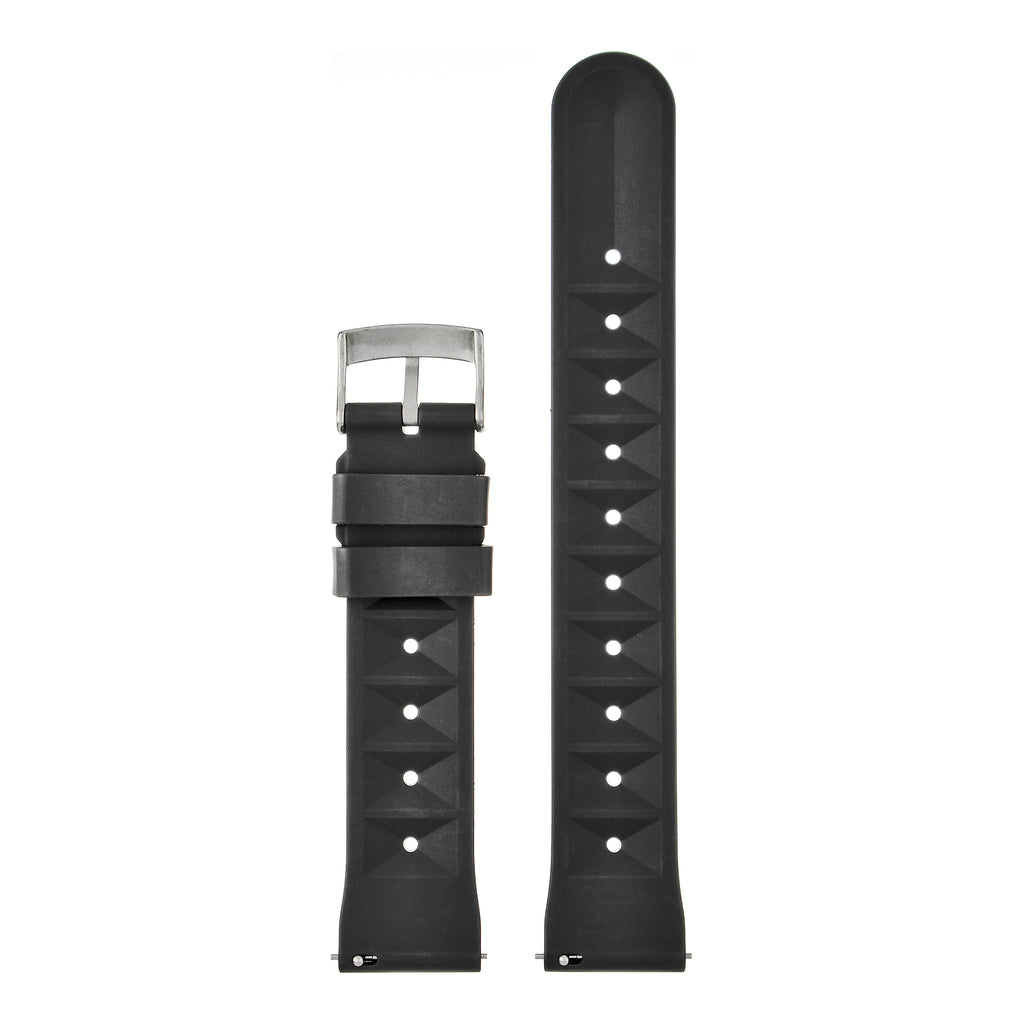 Waffle FKM Rubber Quick Release Strap - Black