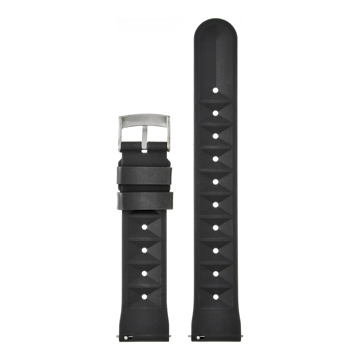 Waffle FKM Rubber Quick Release Strap - Black
