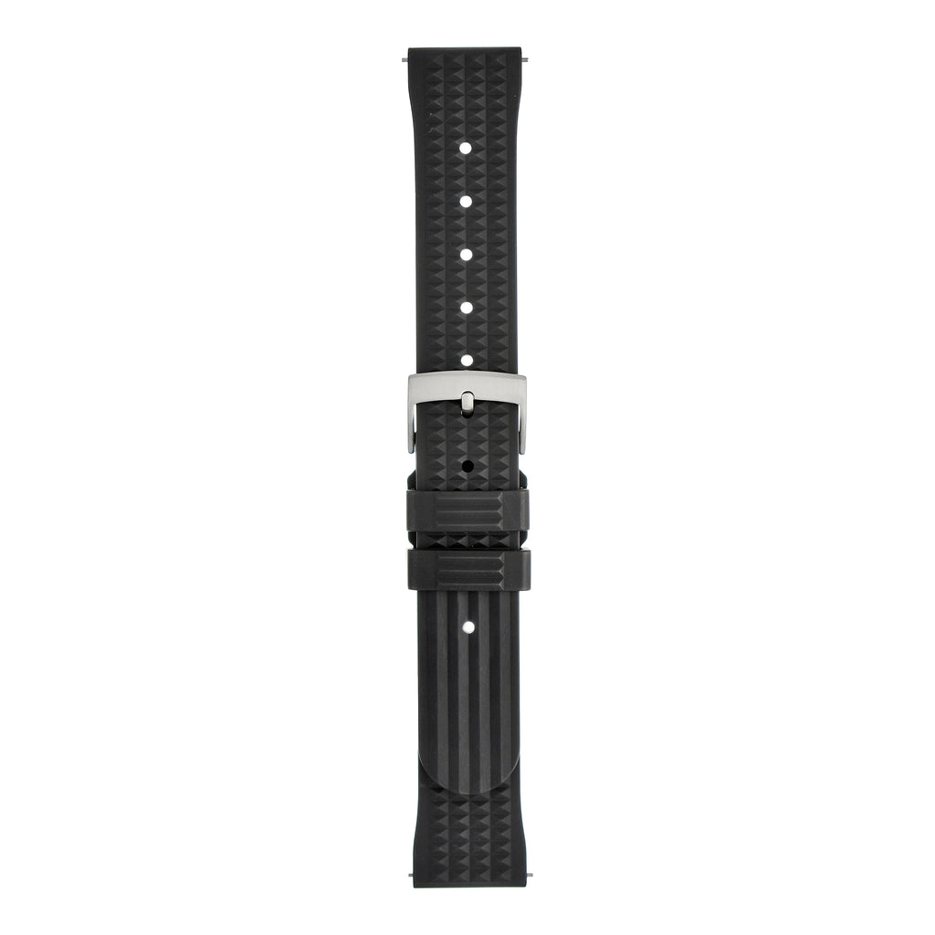 Waffle FKM Rubber Quick Release Strap - Black