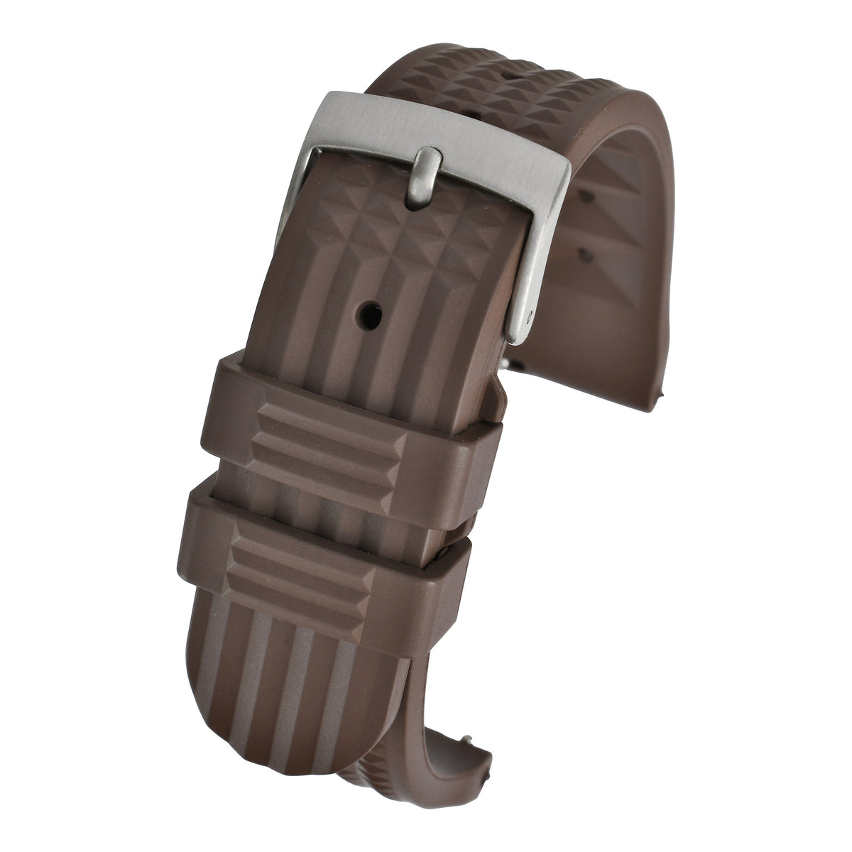 Waffle FKM Rubber Quick Release Strap - Brown