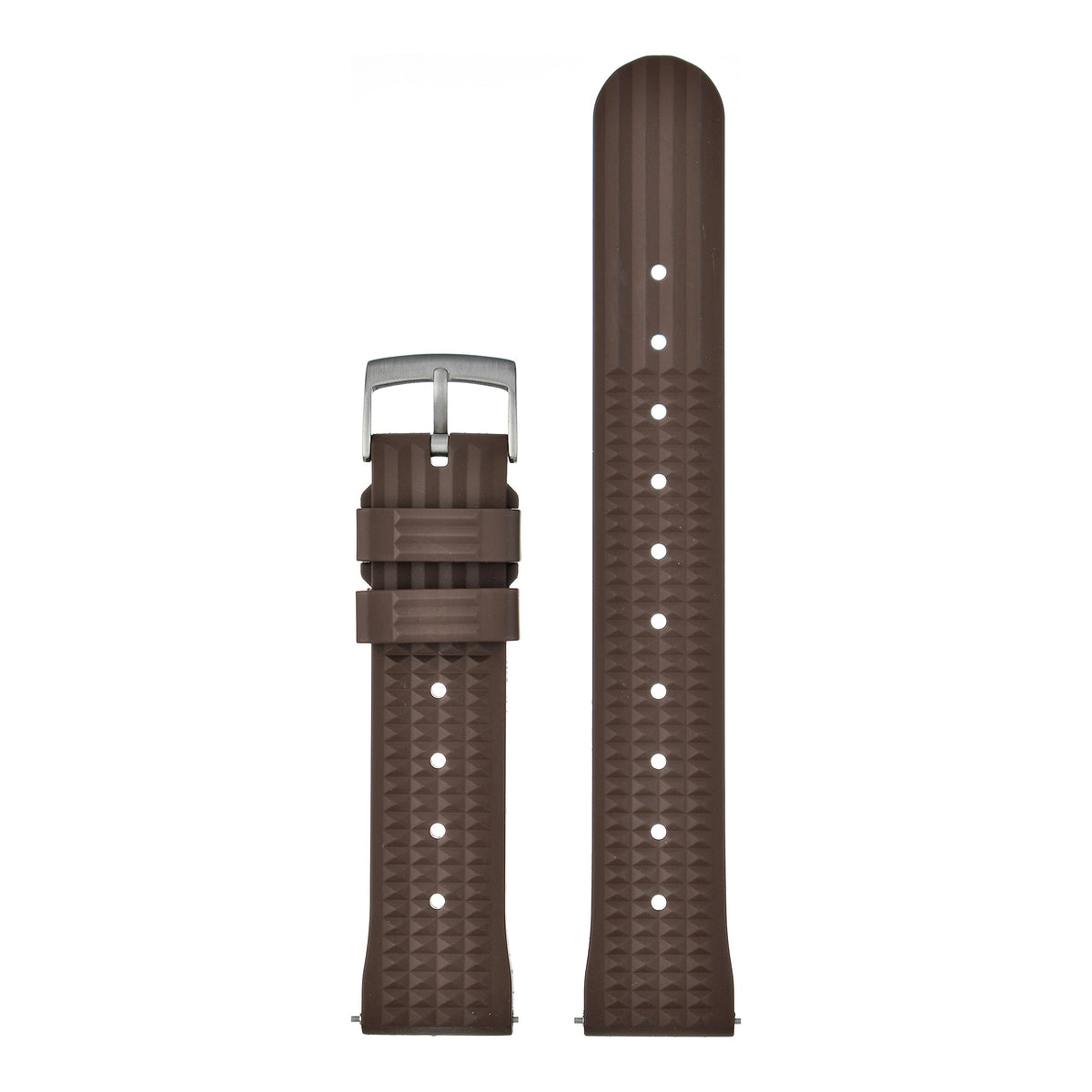 Waffle FKM Rubber Quick Release Strap - Brown