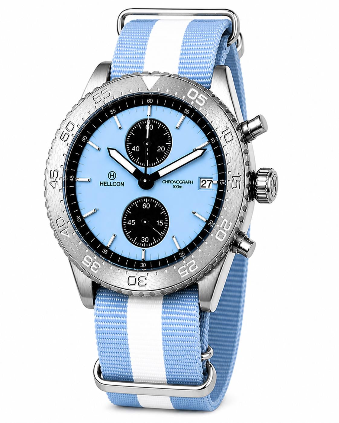 Helicon Nylon Strap - Light Blue & White