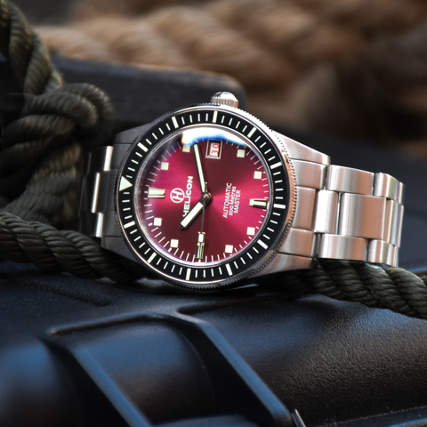 Helicon Master 62 Dive Watch Claret