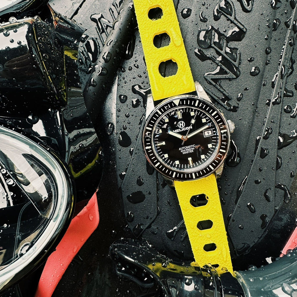 Helicon Master 62 Dive Watch Granite - Yellow Skin Diver