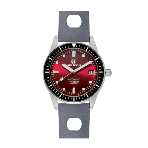 Helicon Master 62 Dive Watch Claret - Grey Skin Diver