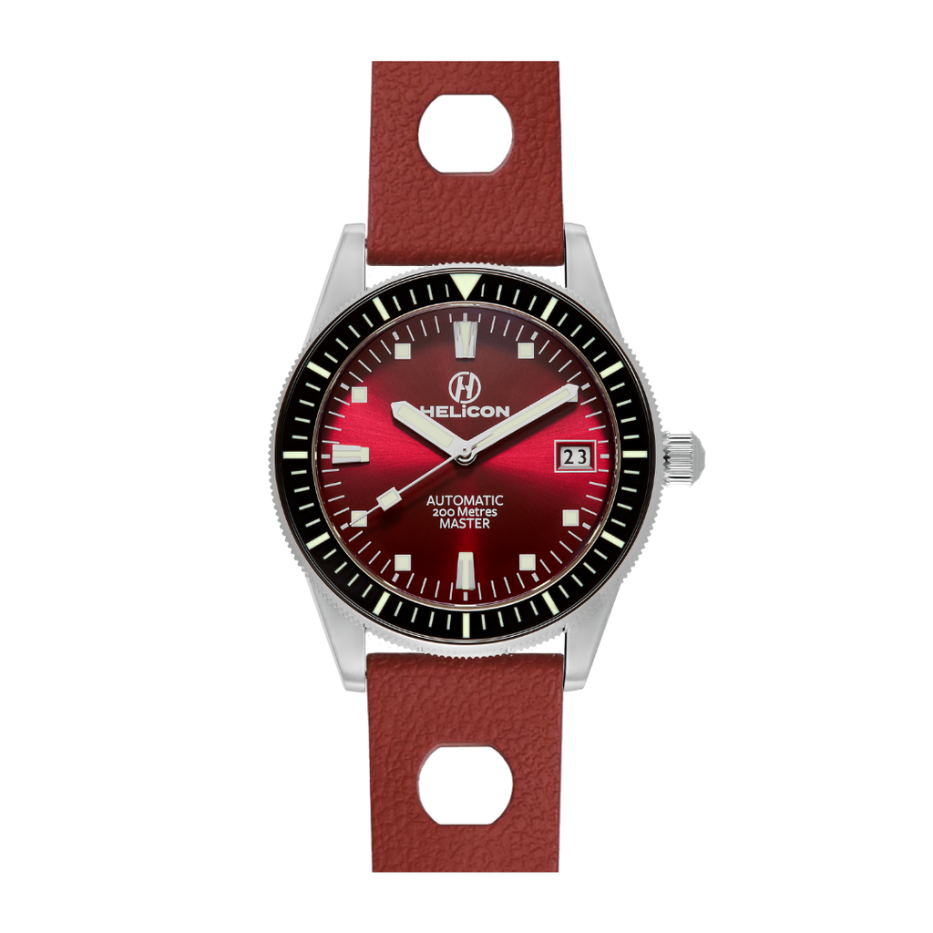 Helicon Master 62 Dive Watch Claret - Red Skin Diver