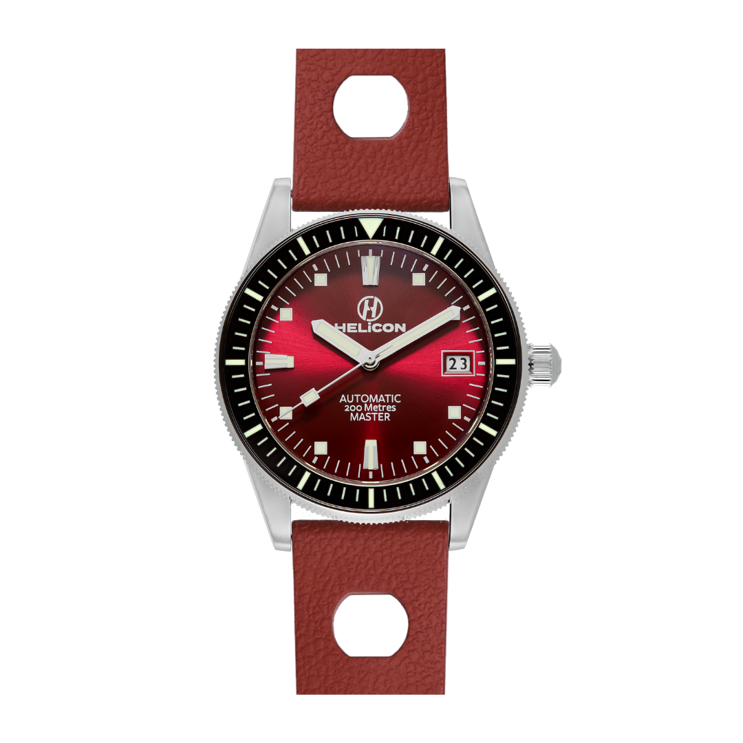 Helicon Master 62 Dive Watch Claret - Red Skin Diver