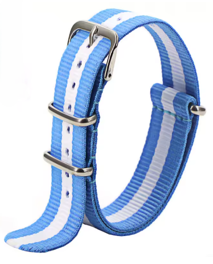 Helicon Nylon Strap - Light Blue & White
