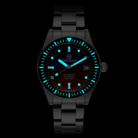 Helicon Master 62 Dive Watch in Blue Hour lume