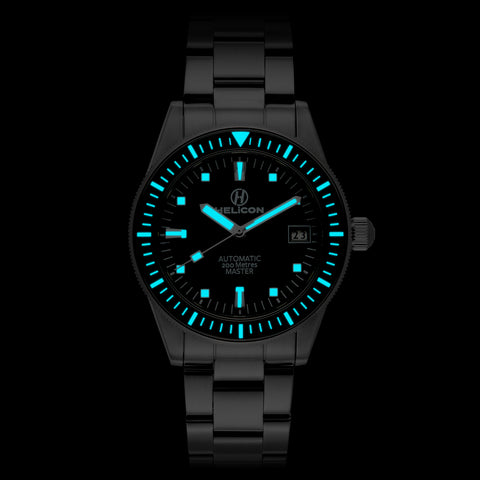 Helicon Master 62 Dive Watch in Granite lume