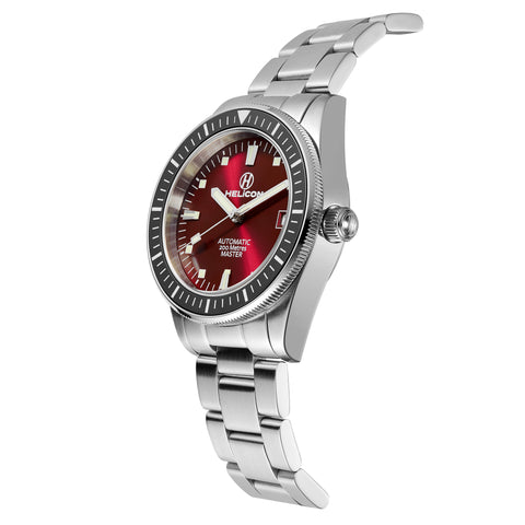 Helicon Master 62 Dive Watch in Claret side