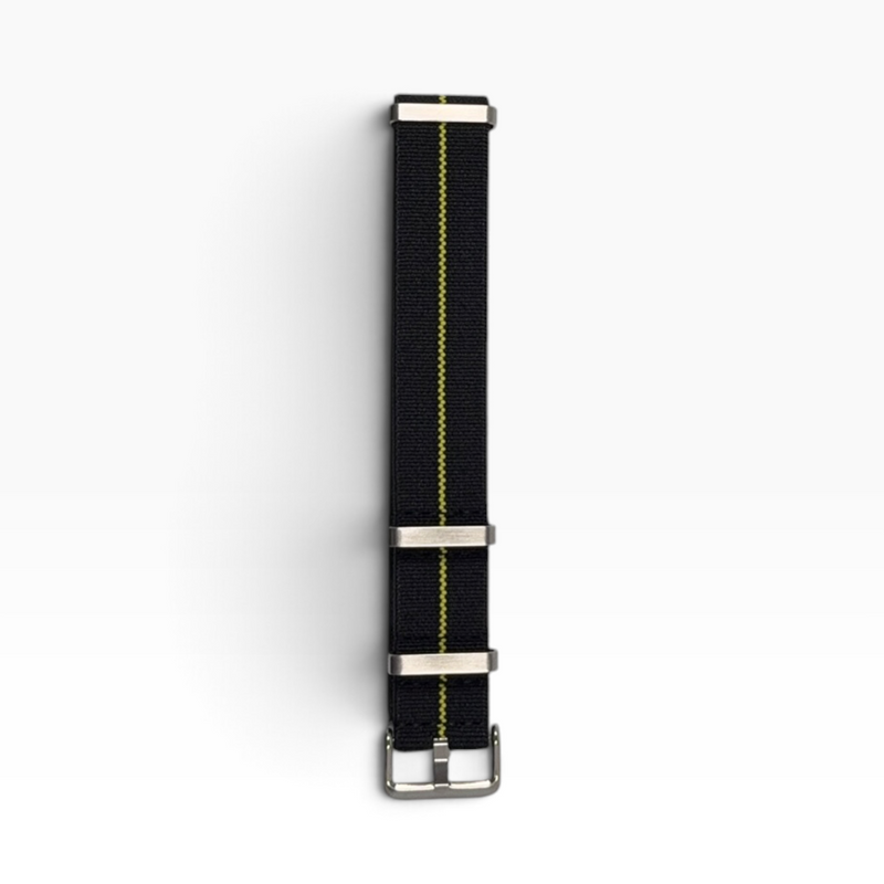 French Parachute Style Straps - Black & Yellow Stripe