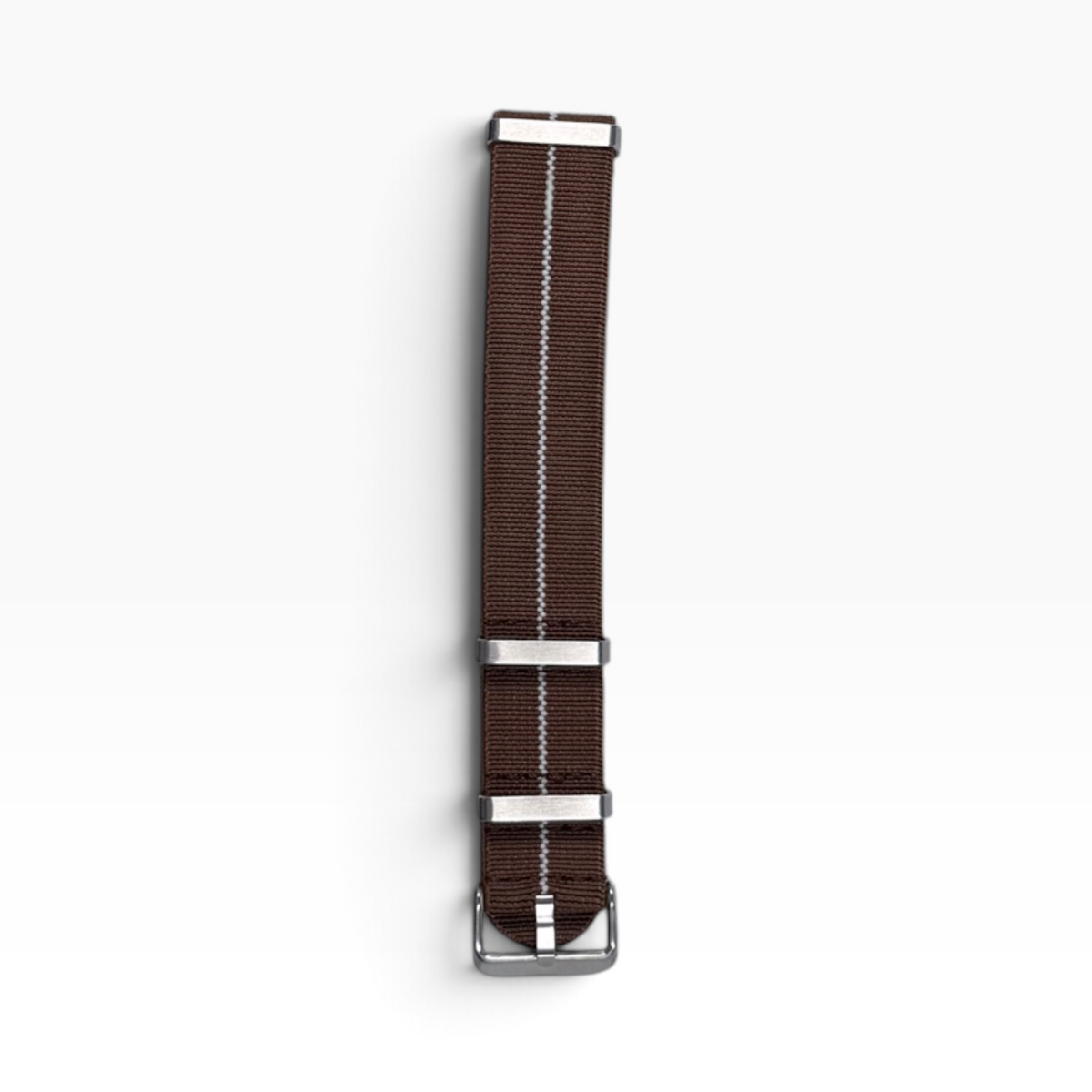 French Parachute Style Straps - Khaki Brown & White Stripe