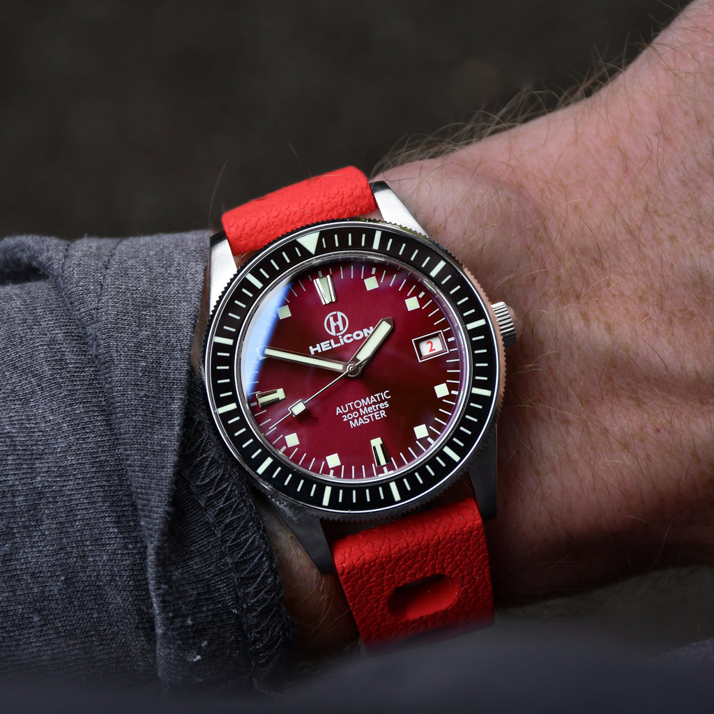 Helicon Master 62 Dive Watch Claret - Red Skin Diver