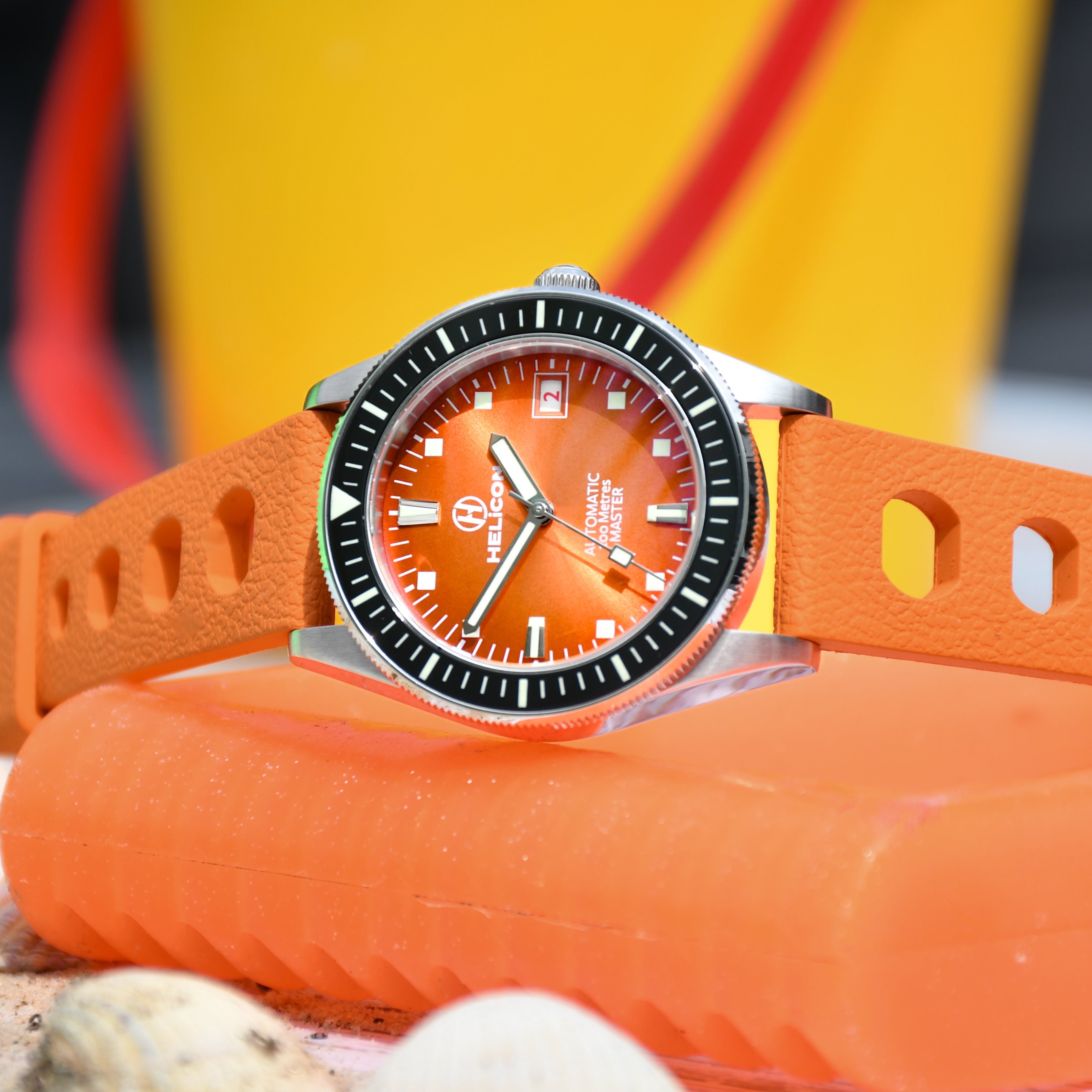 Helicon Master 62 Dive Watch Iridium - Orange Skin Diver