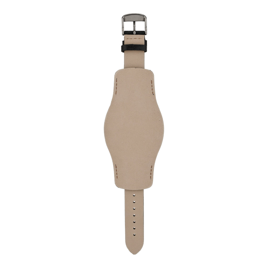 Heritage ‘Despatch’ Bund Leather Watch Strap - Black