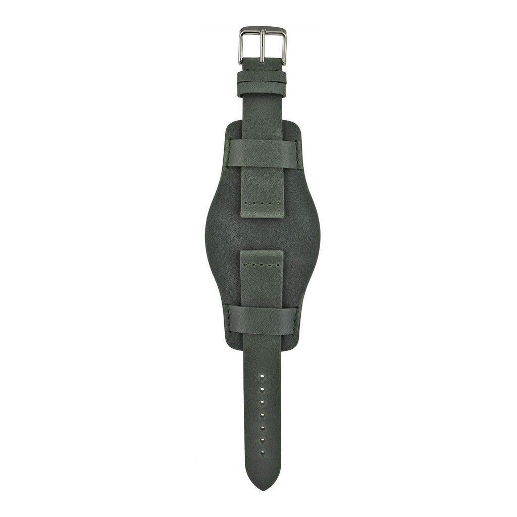 Heritage ‘Despatch’ Bund Leather Watch Strap - Green