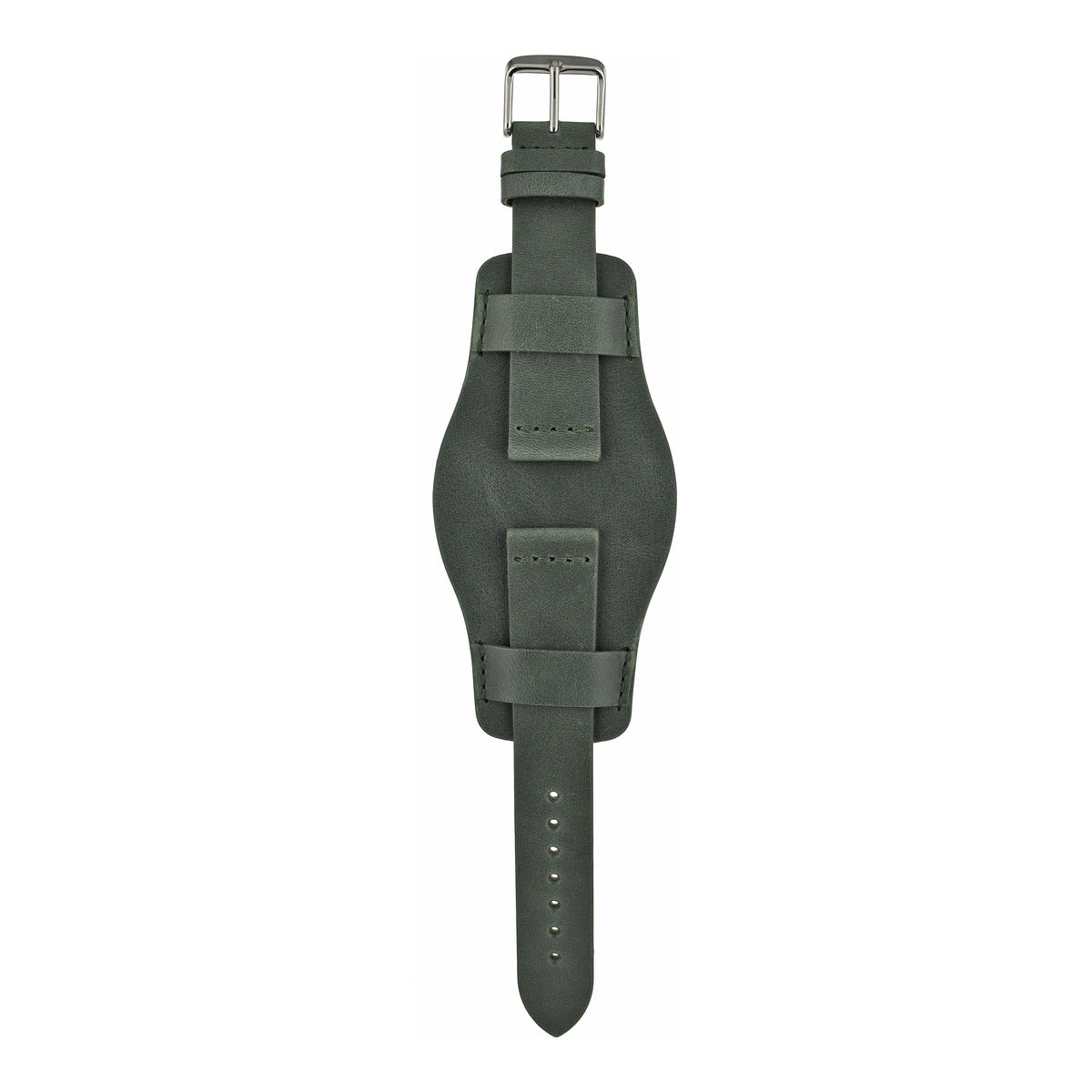 Heritage ‘Despatch’ Bund Leather Watch Strap - Green