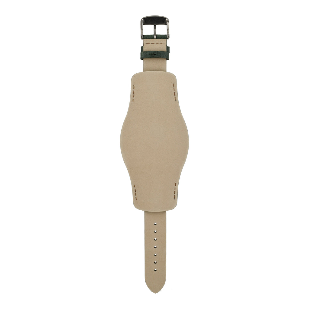 Heritage ‘Despatch’ Bund Leather Watch Strap - Green