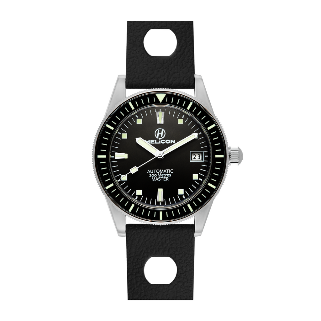 Helicon Master 62 Dive Watch Granite - Black Skin Diver