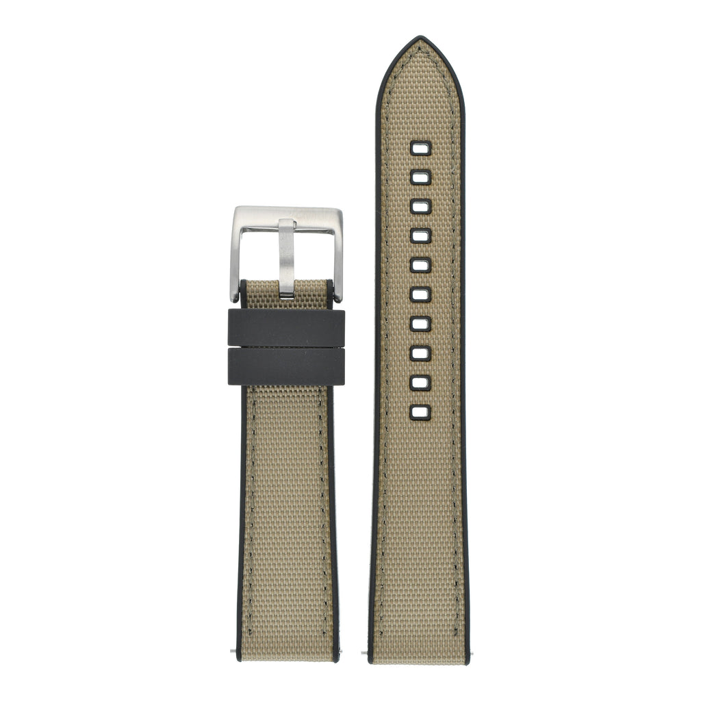Sailcloth Hybrid Quick-Release Watch Strap - Khaki
