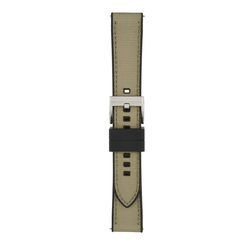 Sailcloth Hybrid Quick-Release Watch Strap - Khaki