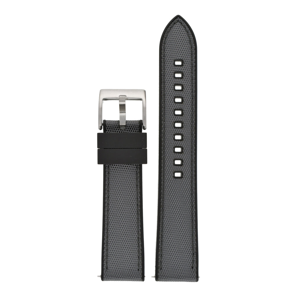 Sailcloth Hybrid Quick-Release Watch Strap - Grey