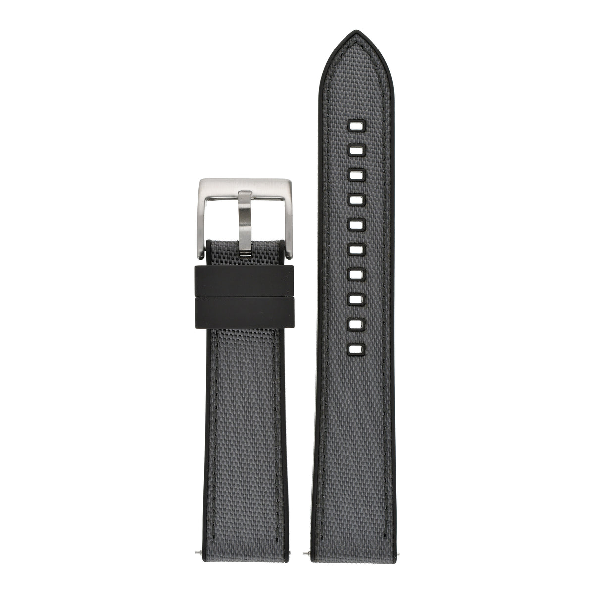 Sailcloth Hybrid Quick-Release Watch Strap - Grey