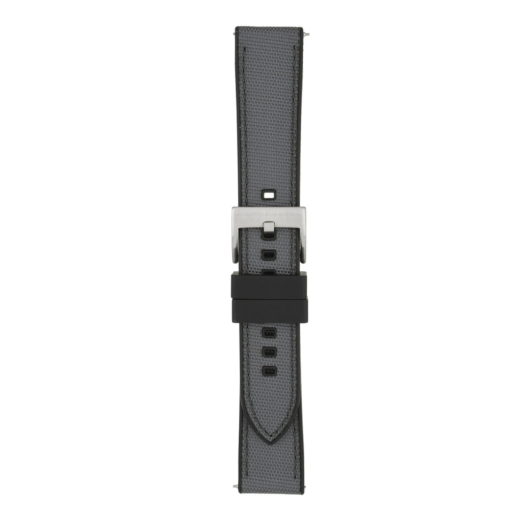 Sailcloth Hybrid Quick-Release Watch Strap - Grey