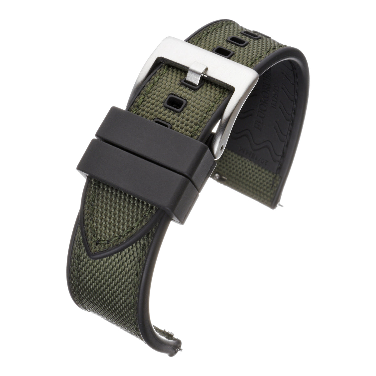 Sailcloth Hybrid Quick-Release Watch Strap - Light Green