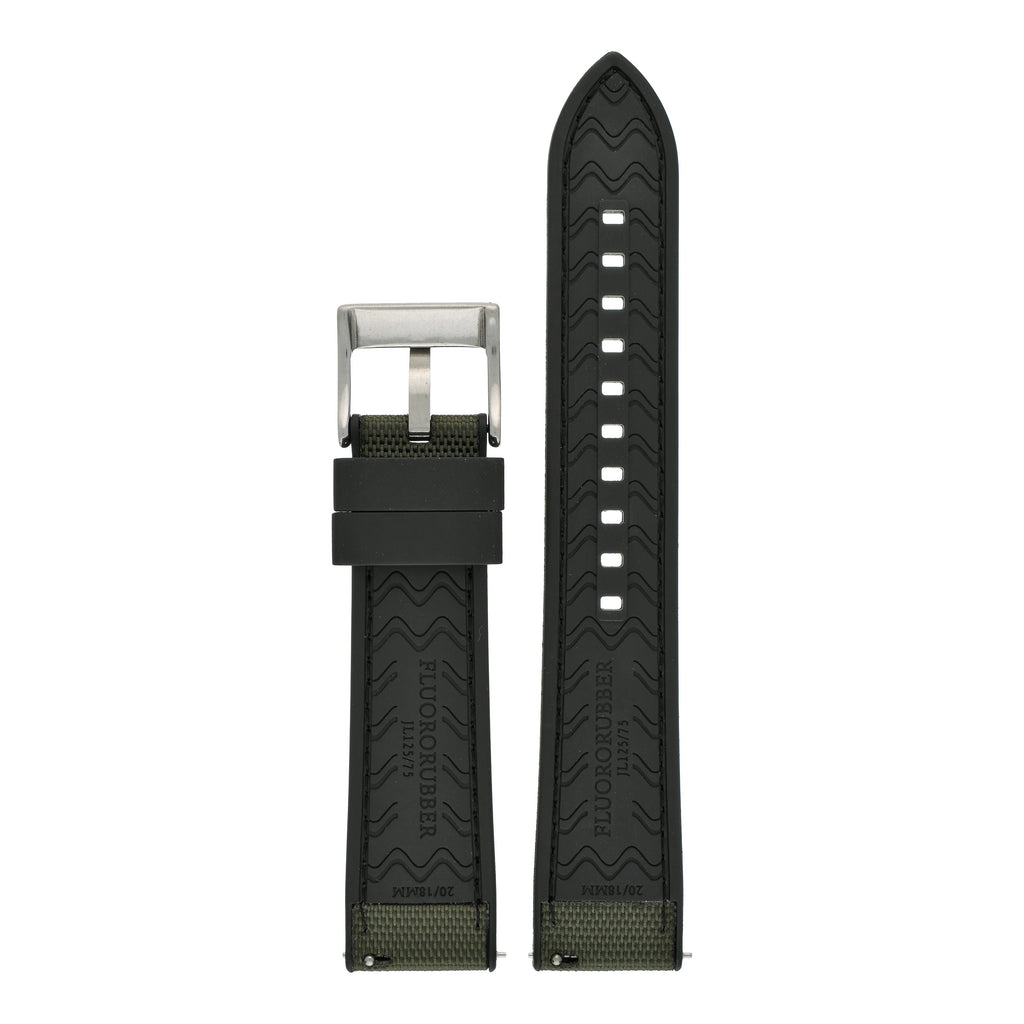Sailcloth Hybrid Quick-Release Watch Strap - Light Green