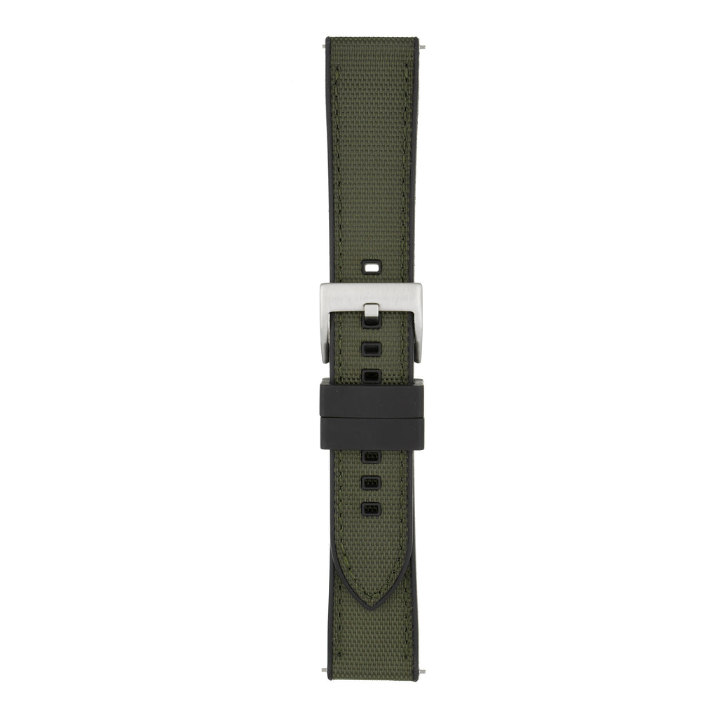 Sailcloth Hybrid Quick-Release Watch Strap - Light Green