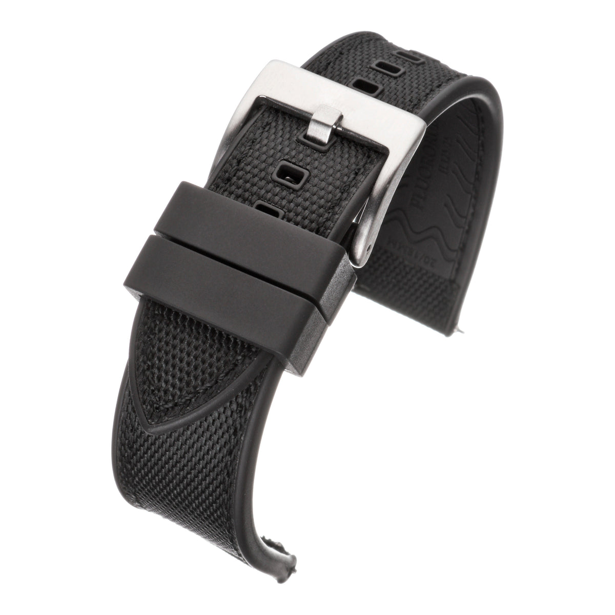 Sailcloth Hybrid Quick-Release Watch Strap - Black