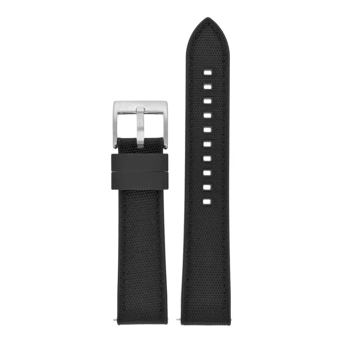 Sailcloth Hybrid Quick-Release Watch Strap - Black