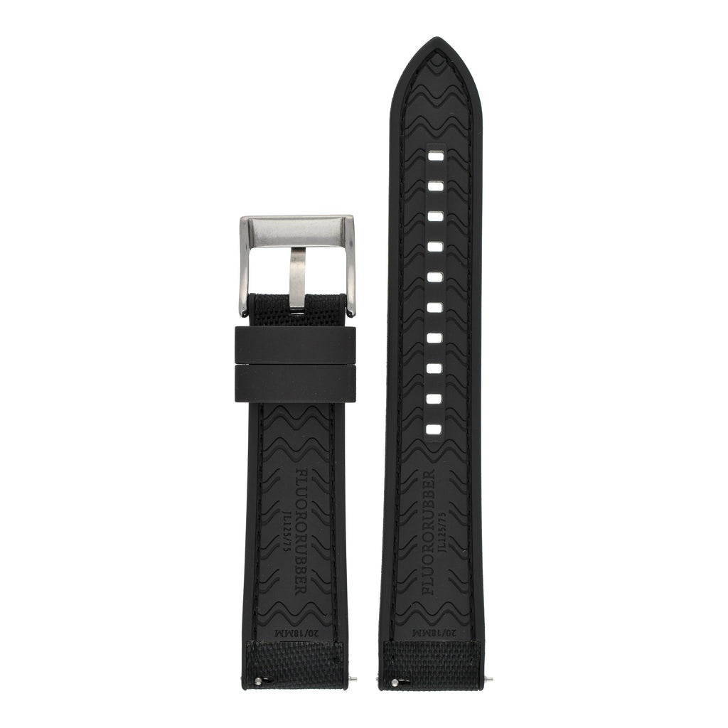 Sailcloth Hybrid Quick-Release Watch Strap - Black