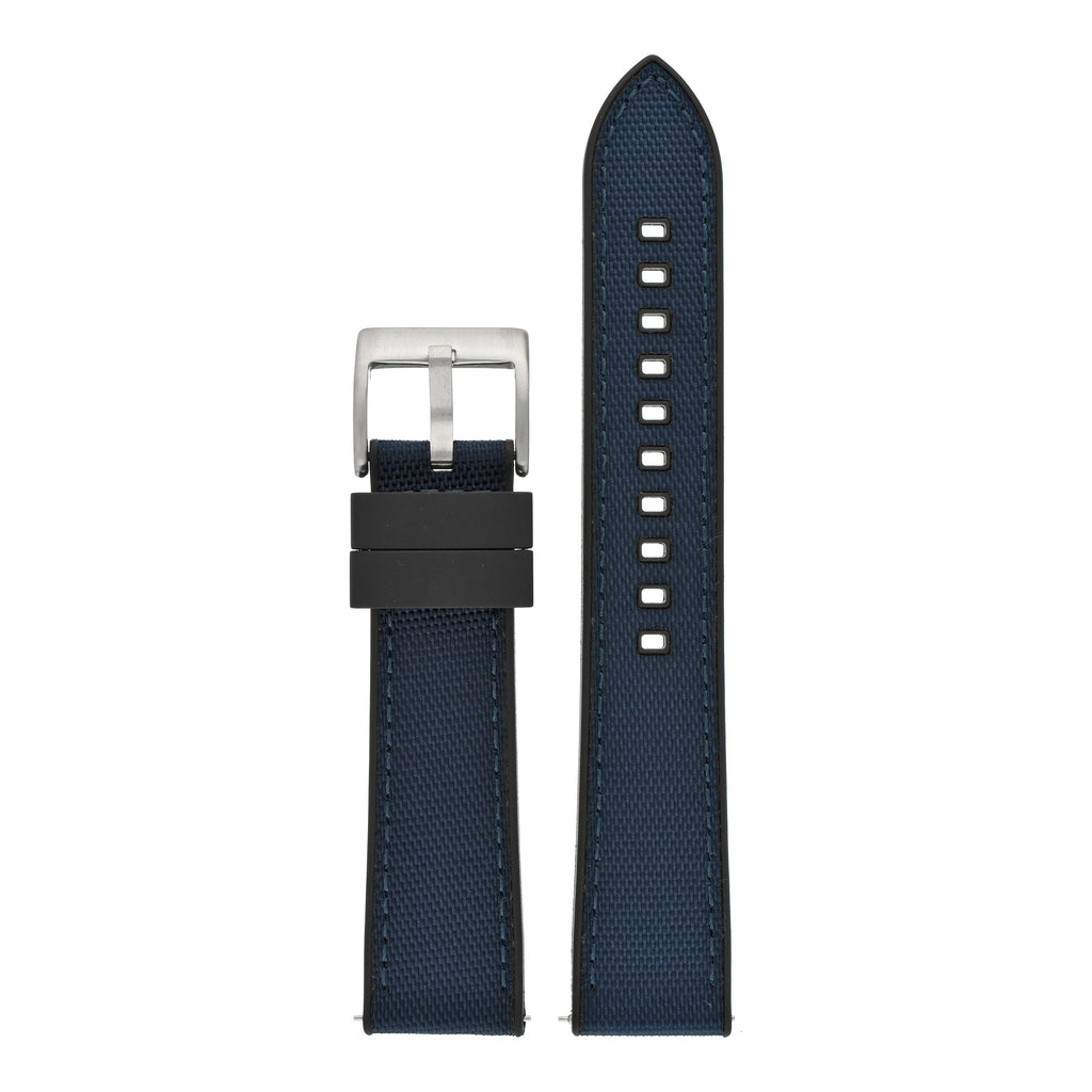 Sailcloth Hybrid Quick-Release Watch Strap - Navy