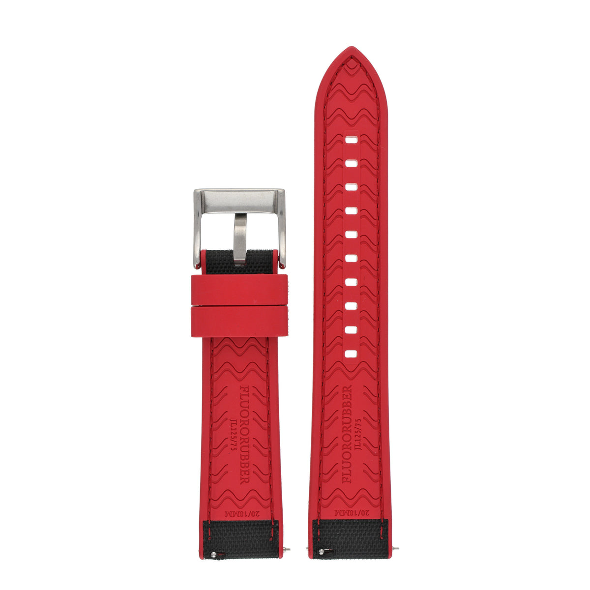 Sailcloth Hybrid Quick-Release Watch Strap - Red