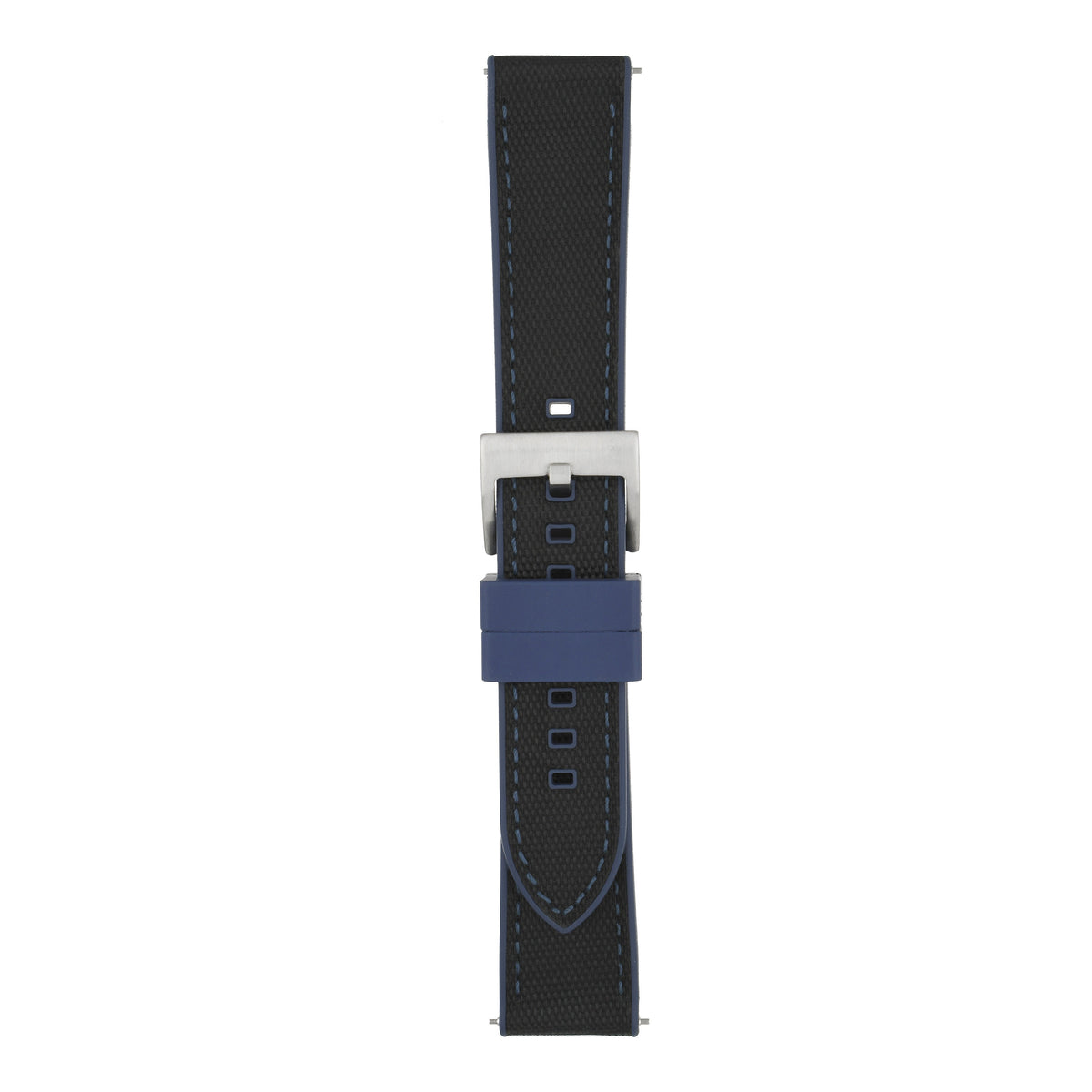 Sailcloth Hybrid Quick-Release Watch Strap - Black & Navy