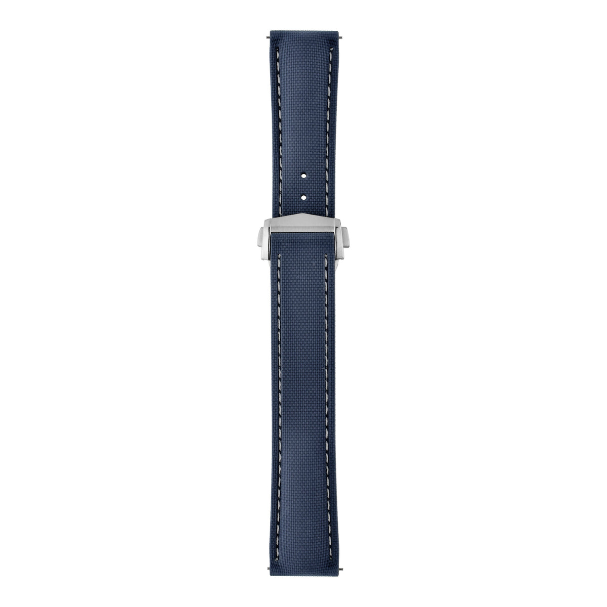 Performance Stitched FKM Rubber Watch Strap - Blue & White