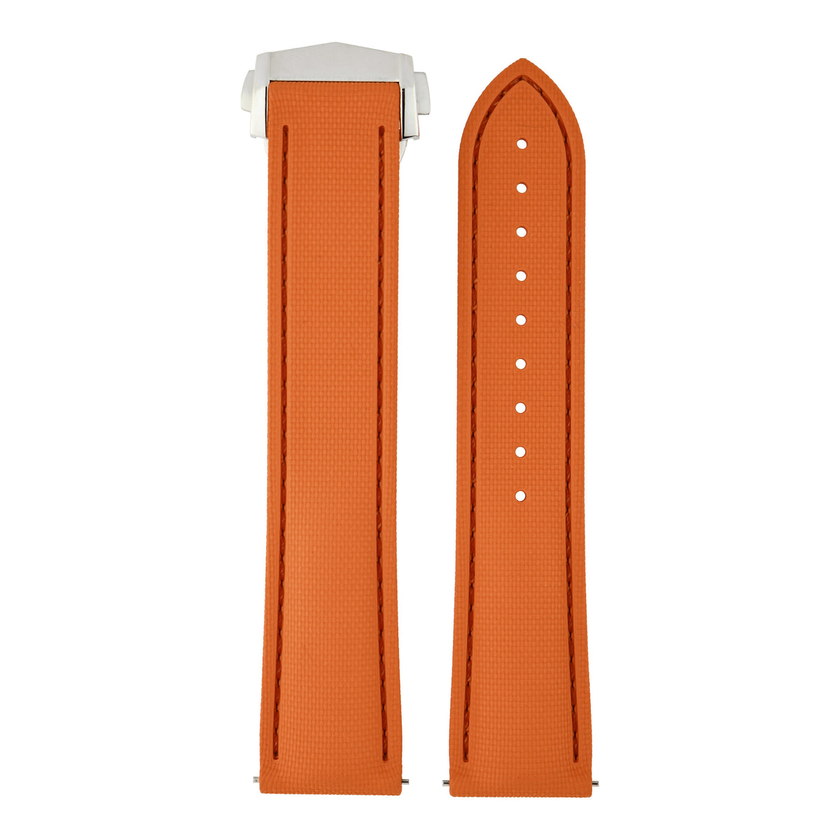 Performance Stitched FKM Rubber Watch Strap - All Orange