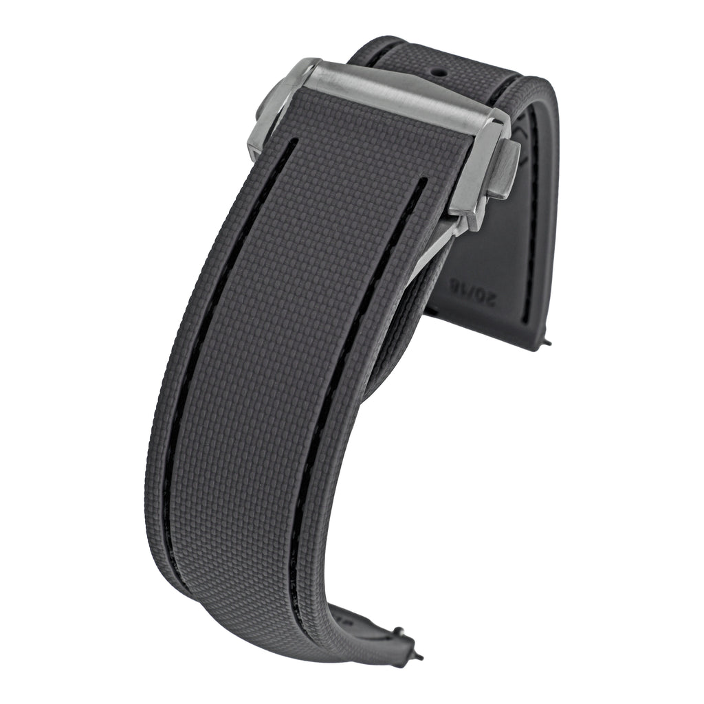 Performance Stitched FKM Rubber Watch Strap - All Grey