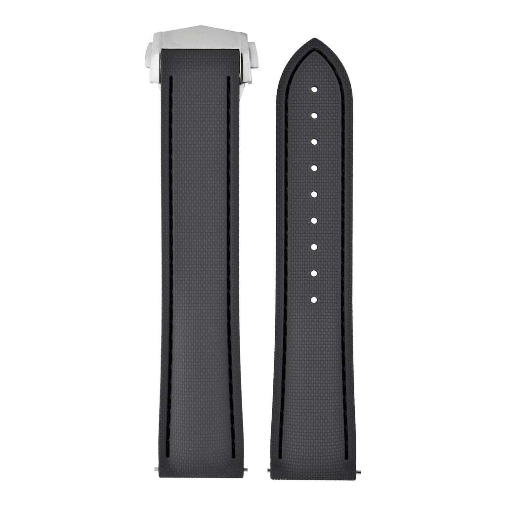 Performance Stitched FKM Rubber Watch Strap - All Grey