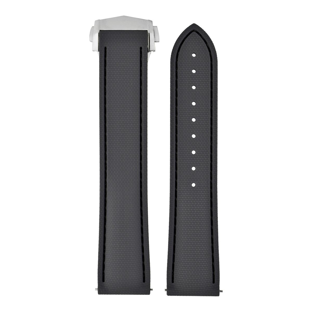 Performance Stitched FKM Rubber Watch Strap - All Grey