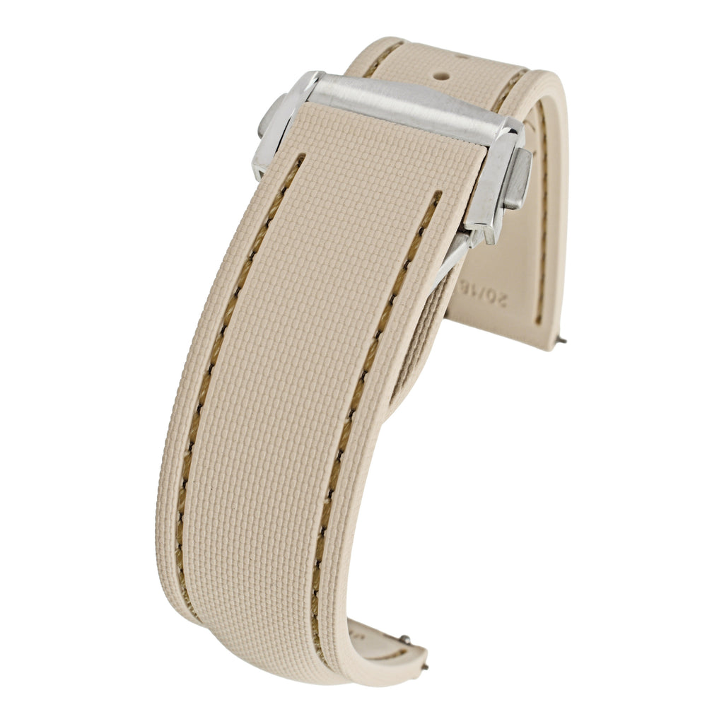 Performance Stitched FKM Rubber Watch Strap - Neutral