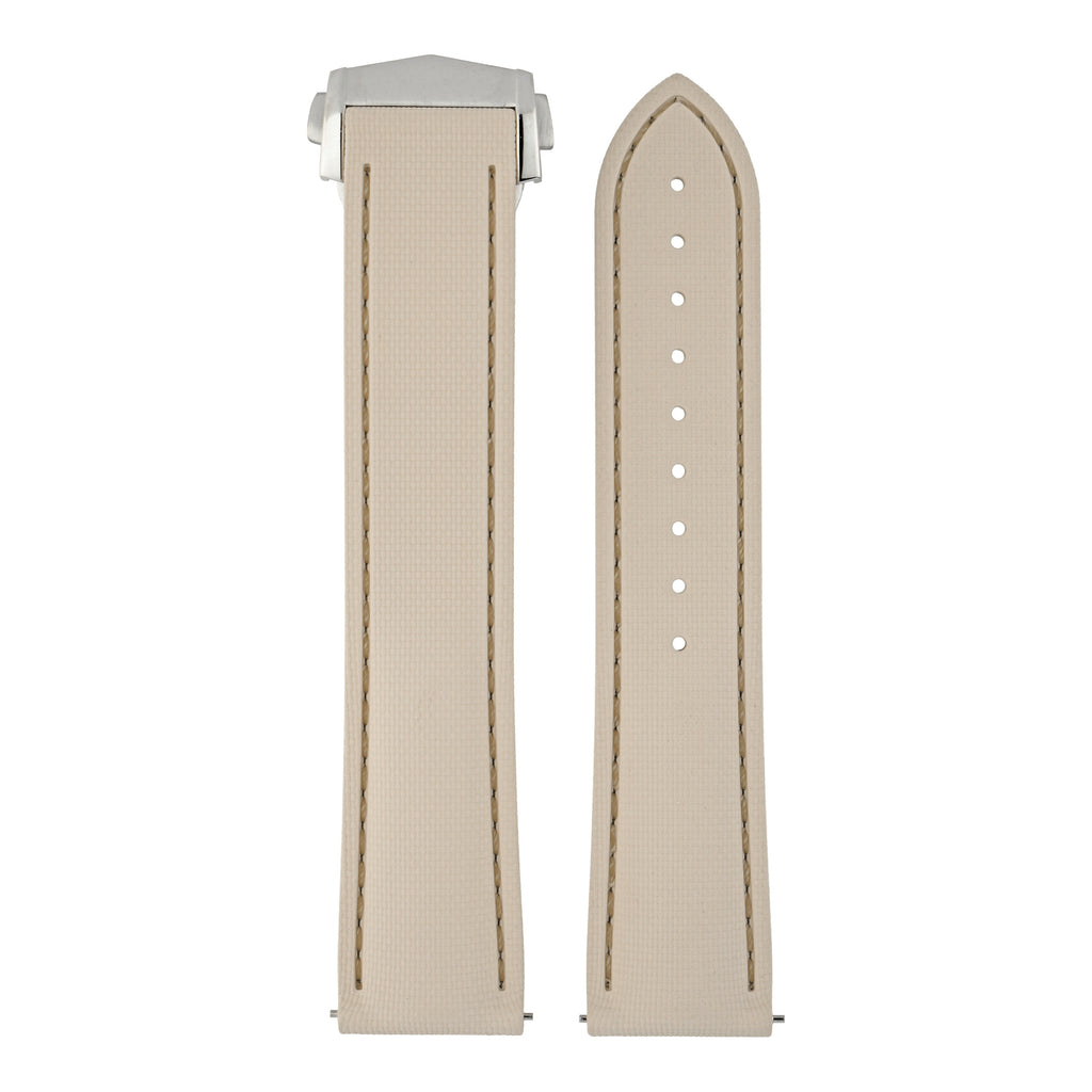 Performance Stitched FKM Rubber Watch Strap - Neutral